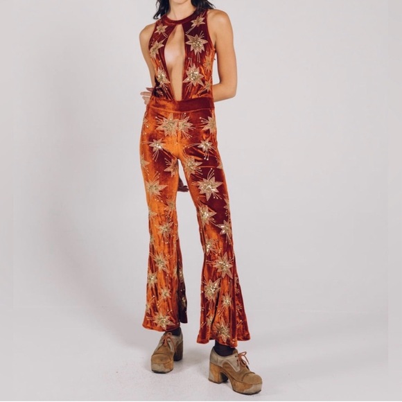 Lenni Pants - LENNI the label: CHROMATIC JUMPSUIT - RUST - Anthro